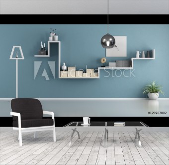 Picture of Empty blue living room